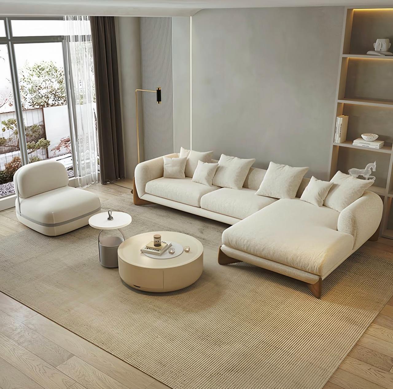 Cream Sectional Living Set