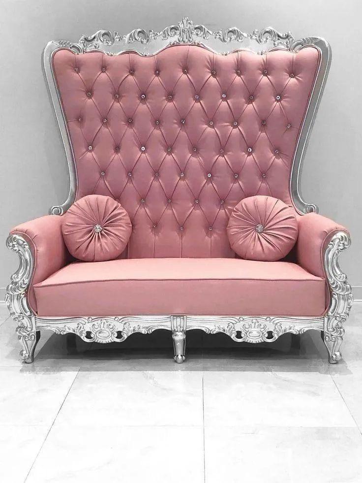 Royal Pink Tufted Loveseat