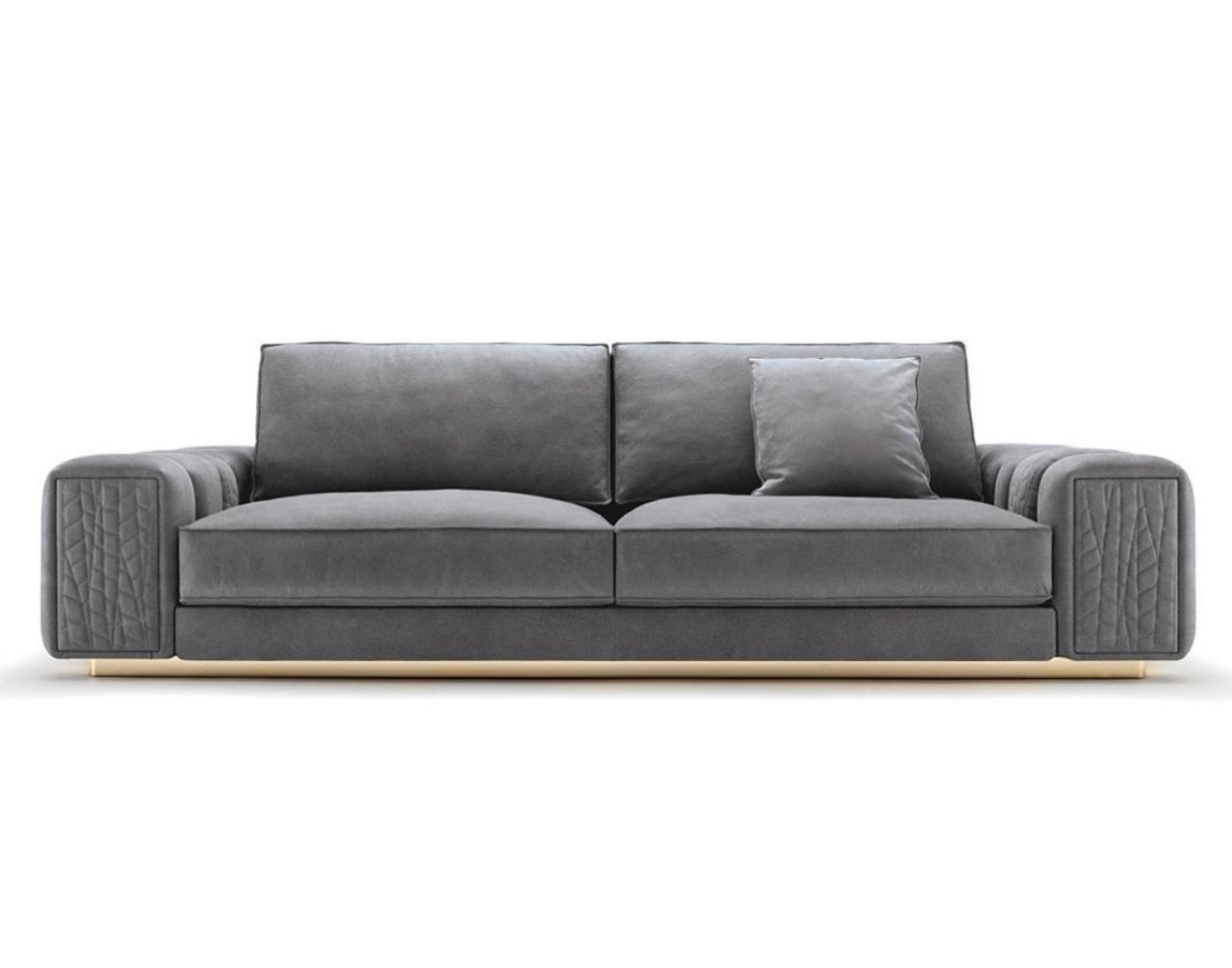 Grey Quilted Modern Sofa
